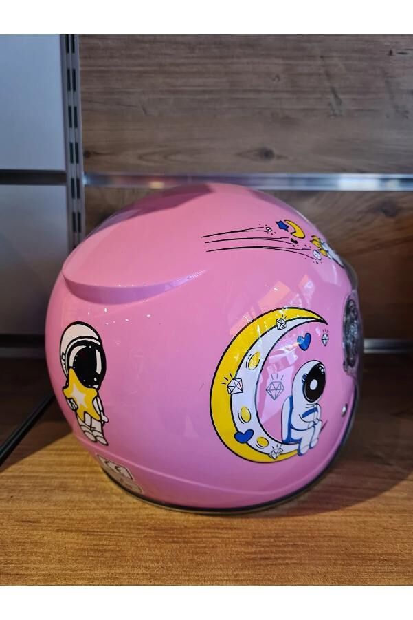 Yarım Pembe Çocuk Kask