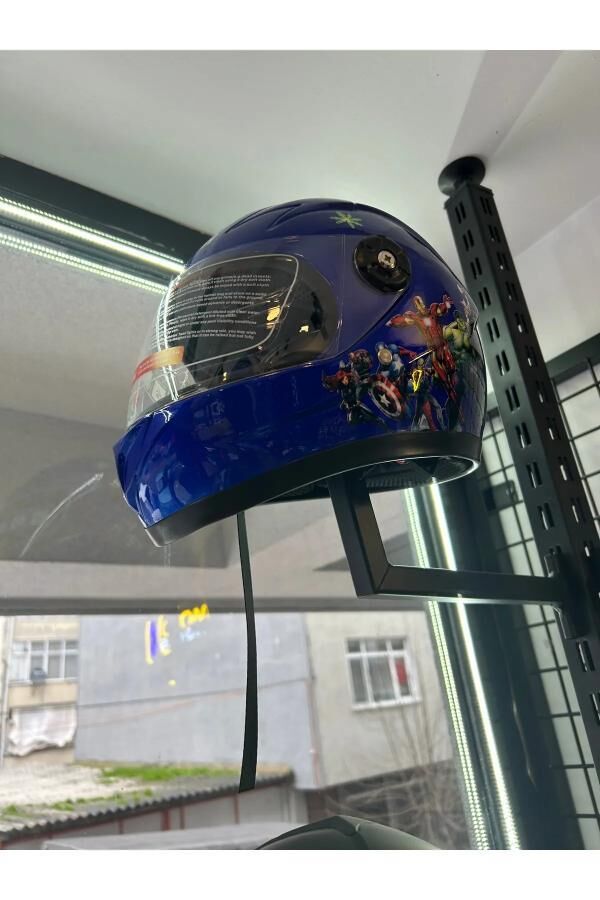 Kapalı Mavi Çocuk Kask