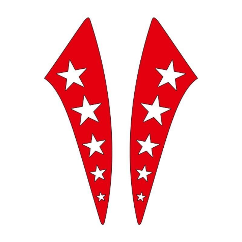 Cg Kırmızı Yıldızlı Çamurluk Yan Sticker