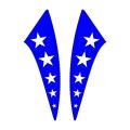 Cg Mavi Yıldızlı Çamurluk Yan Sticker