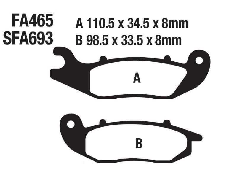 Honda Ön Fren Disk Balatası Sfa693 Fa465 Crf 250L (13-21) 250 Rally (17-21)