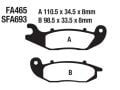 Honda Ön Fren Disk Balatası Sfa693 Fa465 Crf 250L (13-21) 250 Rally (17-21)