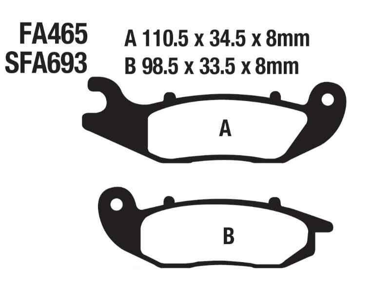 Honda Ön Fren Disk Balatası Sfa693 Fa465 Crf 250L (13-21) 250 Rally (17-21)