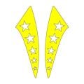 Cg Sarı Yıldızlı Çamurluk Yan Sticker
