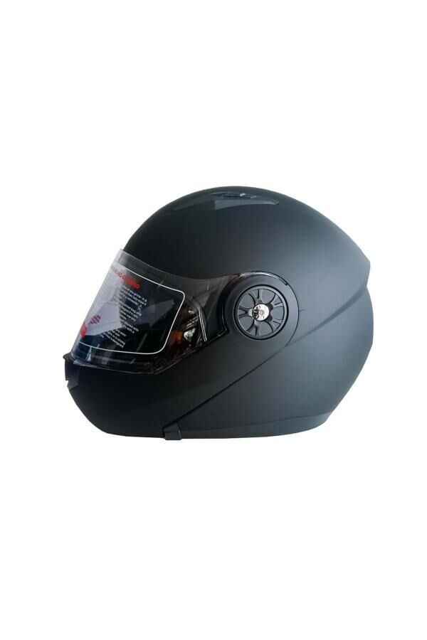 JK115 Çeneli Motosiklet Kaskı Güneş Gözlüklü [Mat Black] Desen