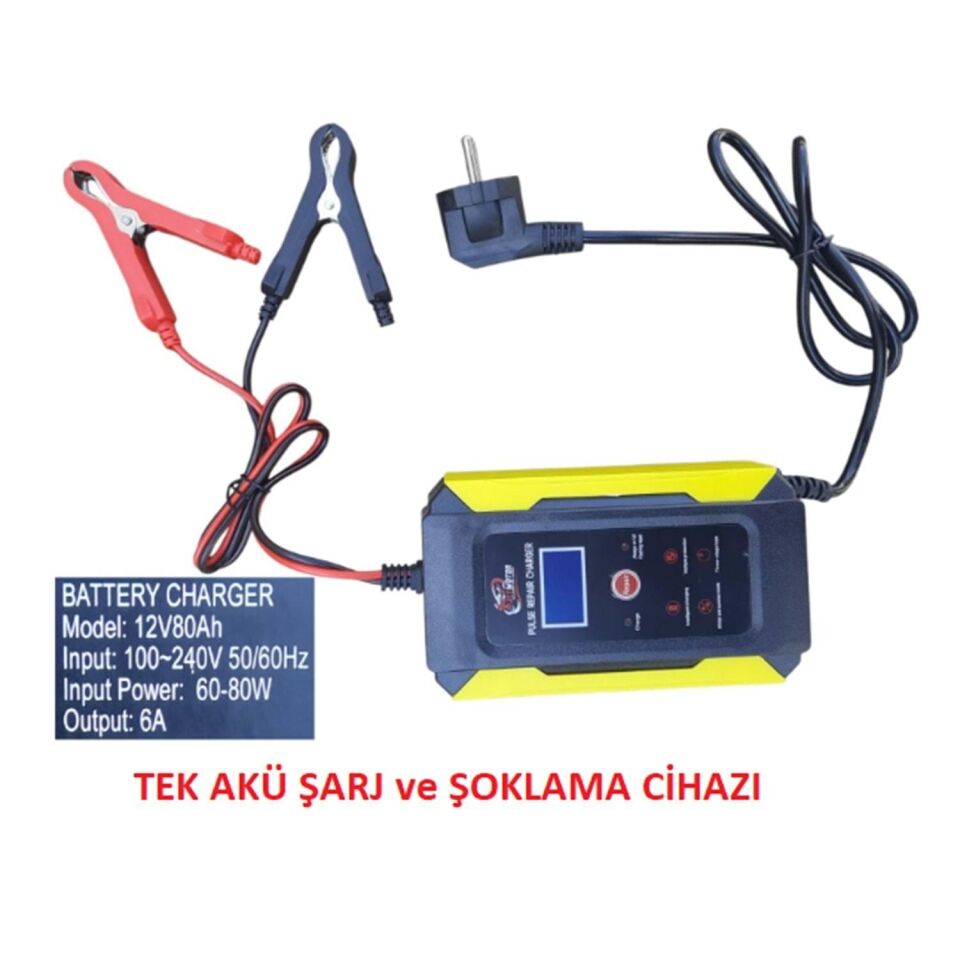 Şarj Cihazı 12V 20-80Ah Mandallı E-Bisiklet