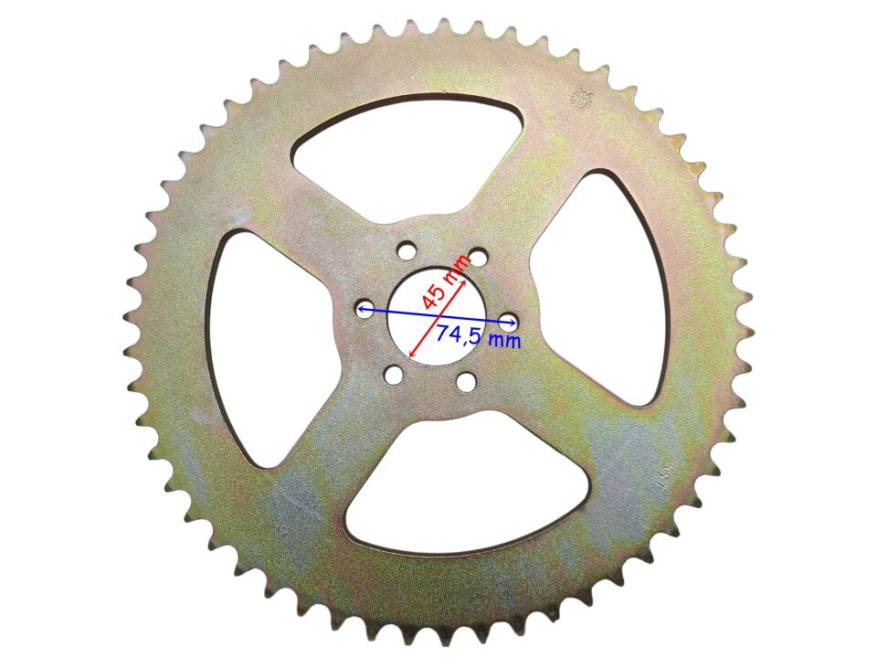 Atv Arka Dişli 530-55T İç 45 Mm 4 Delikli Ind Öm