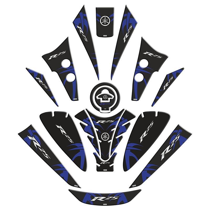 Yamaha R25 2019 - 2024 Uyumlu Tank Pad Set 005