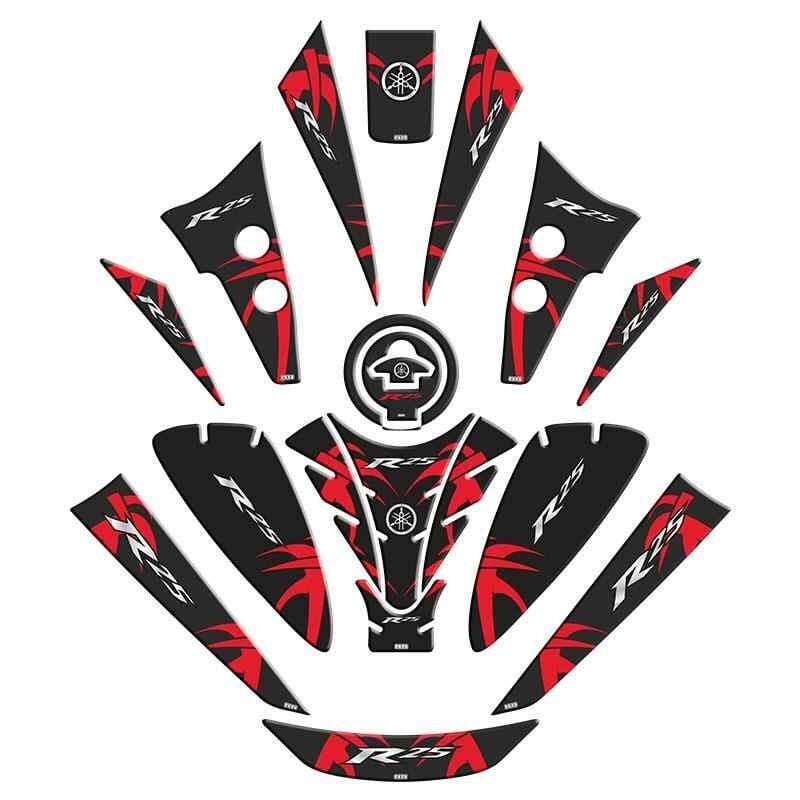 Yamaha R25 2019 - 2024 Uyumlu Tank Pad Set 006