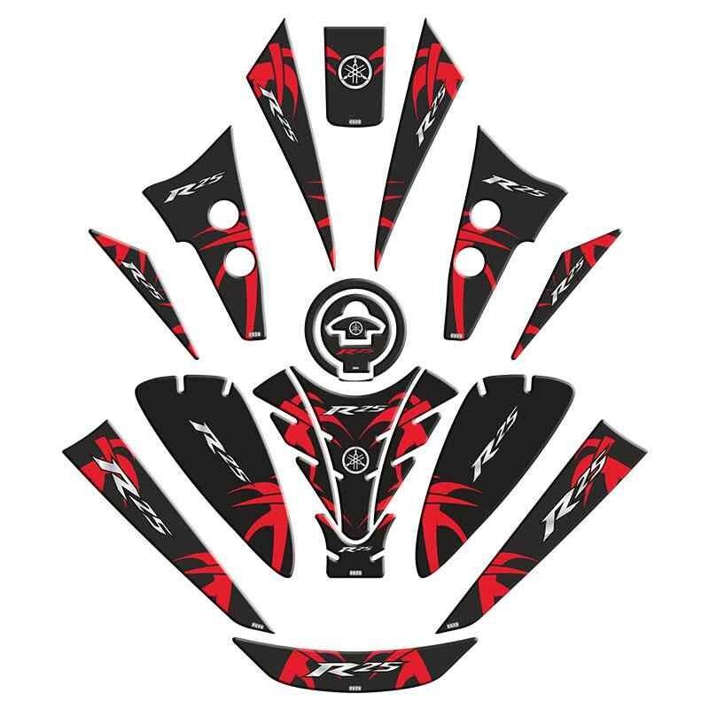 Yamaha R25 2019 - 2024 Uyumlu Tank Pad Set 006