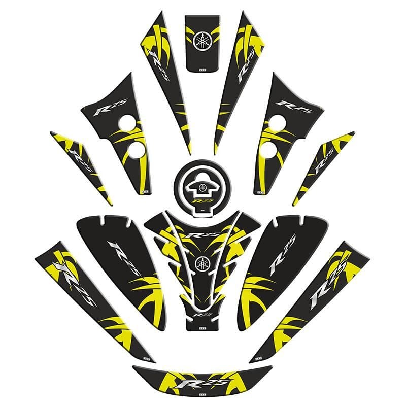 Yamaha R25 2019 - 2024 Uyumlu Tank Pad Set 008