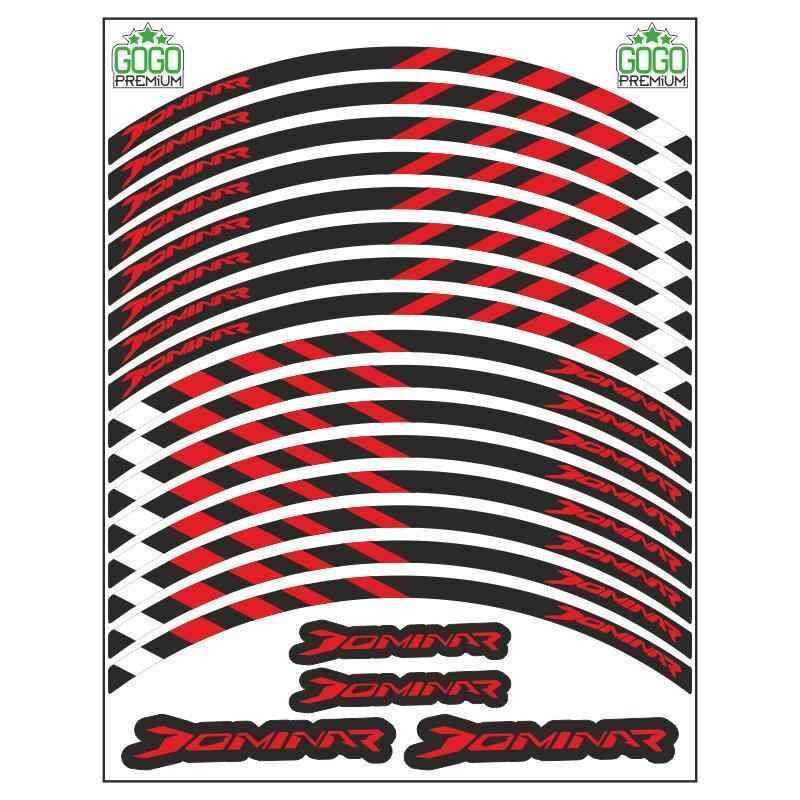 Bajaj Kırmızı Dominar Uyumlu Baskı 1 Set Jant Şeridi