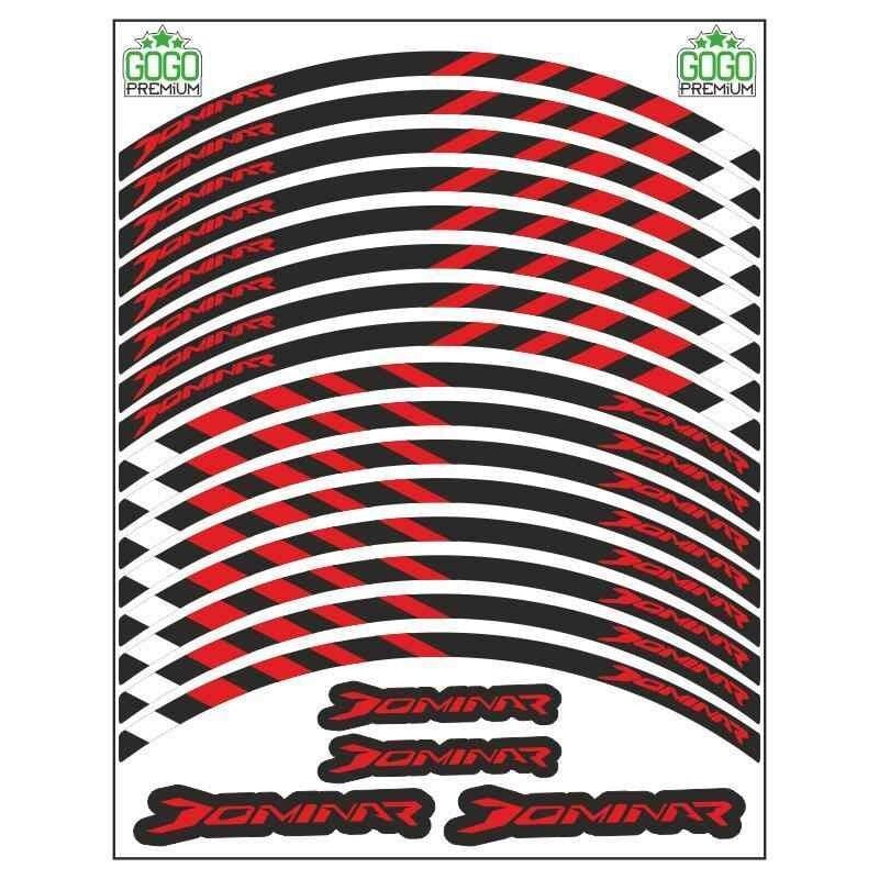 Bajaj Kırmızı Dominar Uyumlu Baskı 1 Set Jant Şeridi