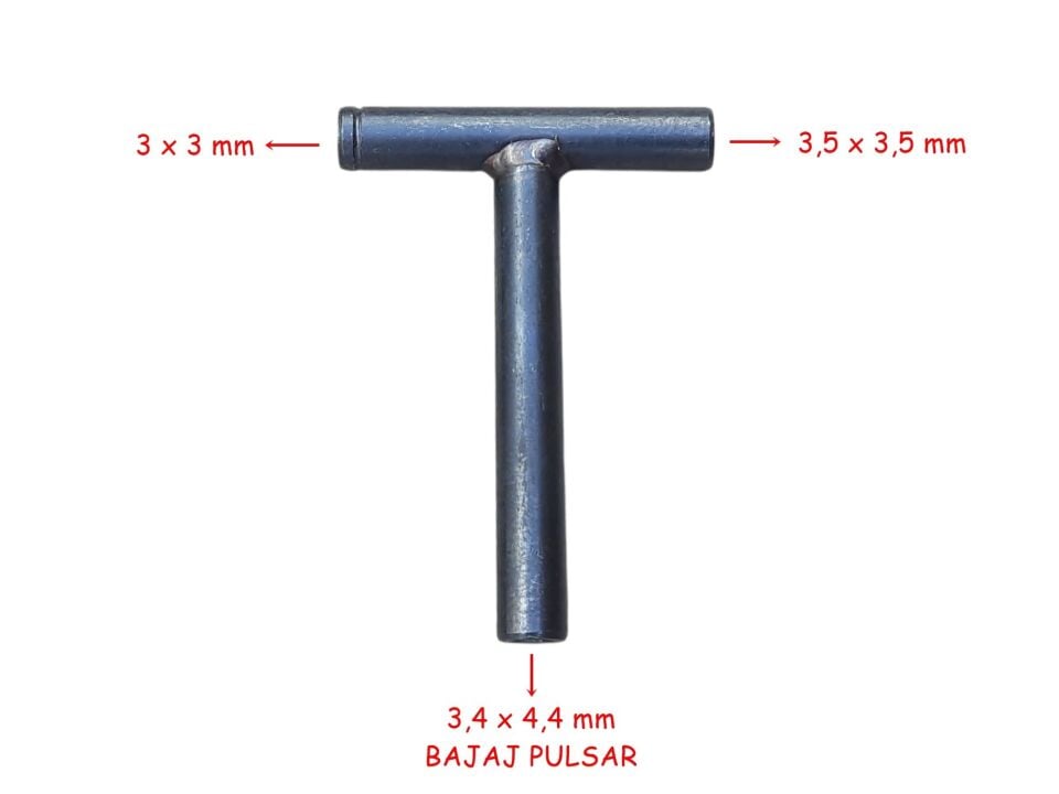 Sibop Ayar Anahtarı T Şeklinde 3-3,5-4,4 Mm Tm Pulsar Cub Scooter