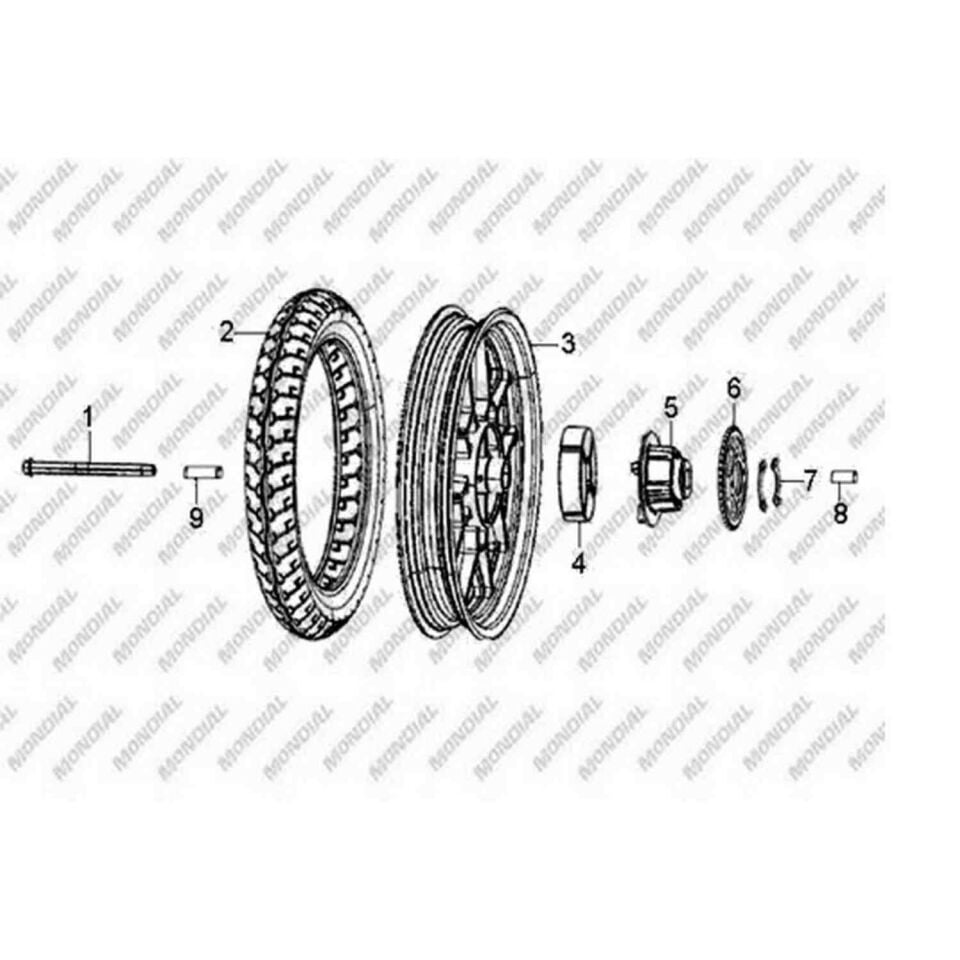 Mondial 150 Sentor Arka Jant 2.50-16 Siyah Orj