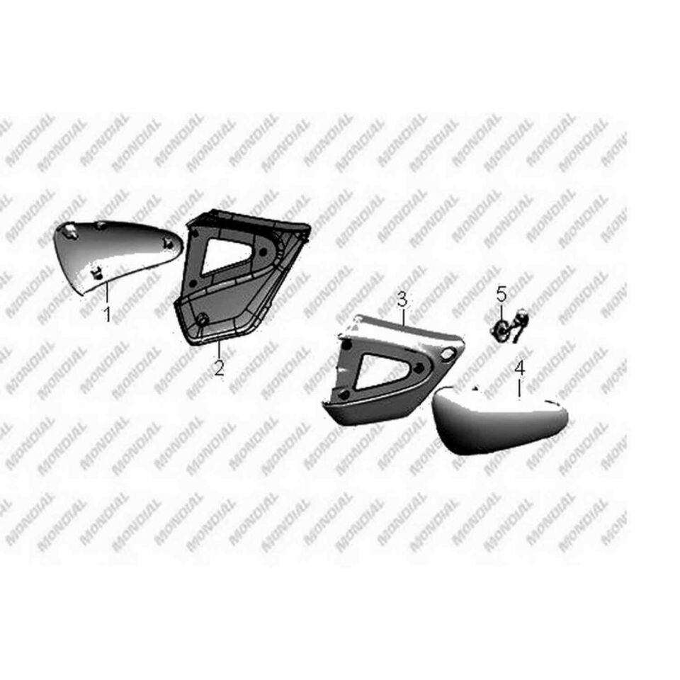 Mondial 150 Sentor Yan Kapak Sağ Siyah Orj