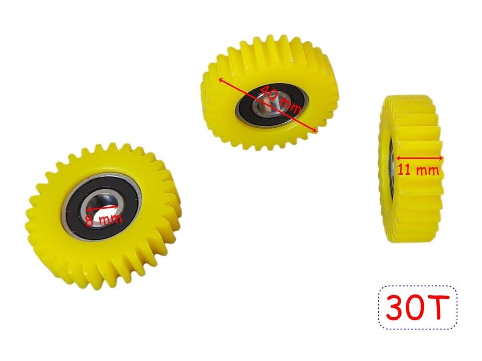 E-Bis Benelli Pedal Destekli Plastik Dişli Rulmanlı 3 Lü Set 30T Öm 11-40 Mm