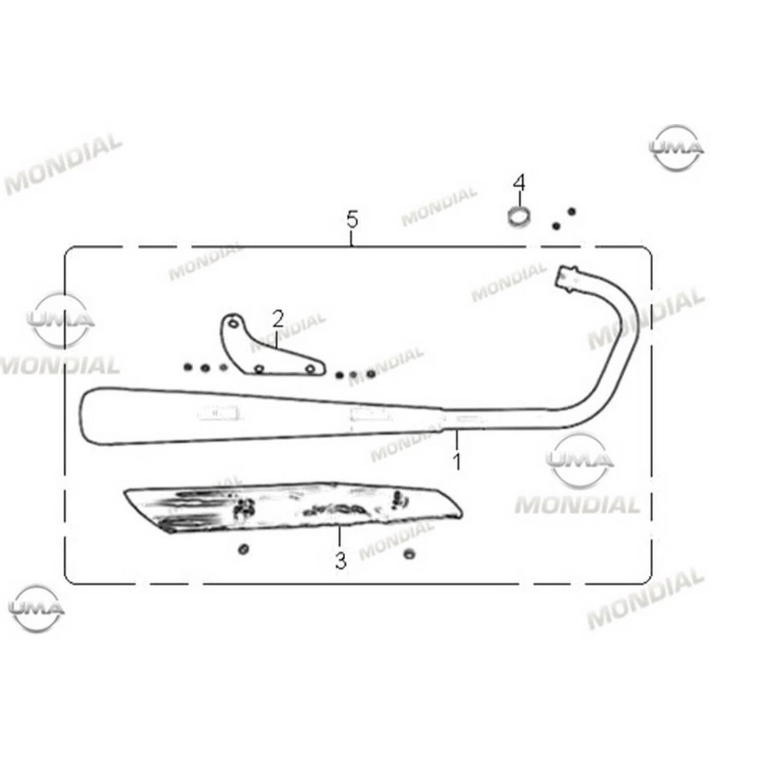 Mondial Mg 150 Superboy Egzoz Komple Siyah Orj *