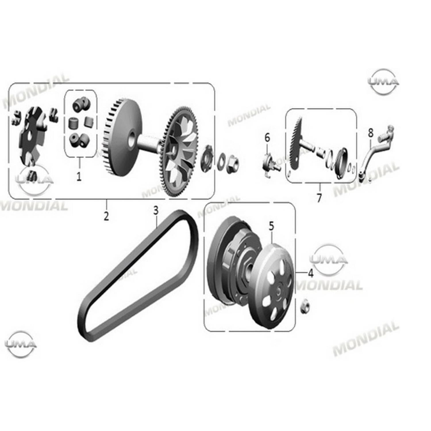 Mondial Marş Dişlisi Yarımay Komple Ritmica 100-110 Speedy Orj