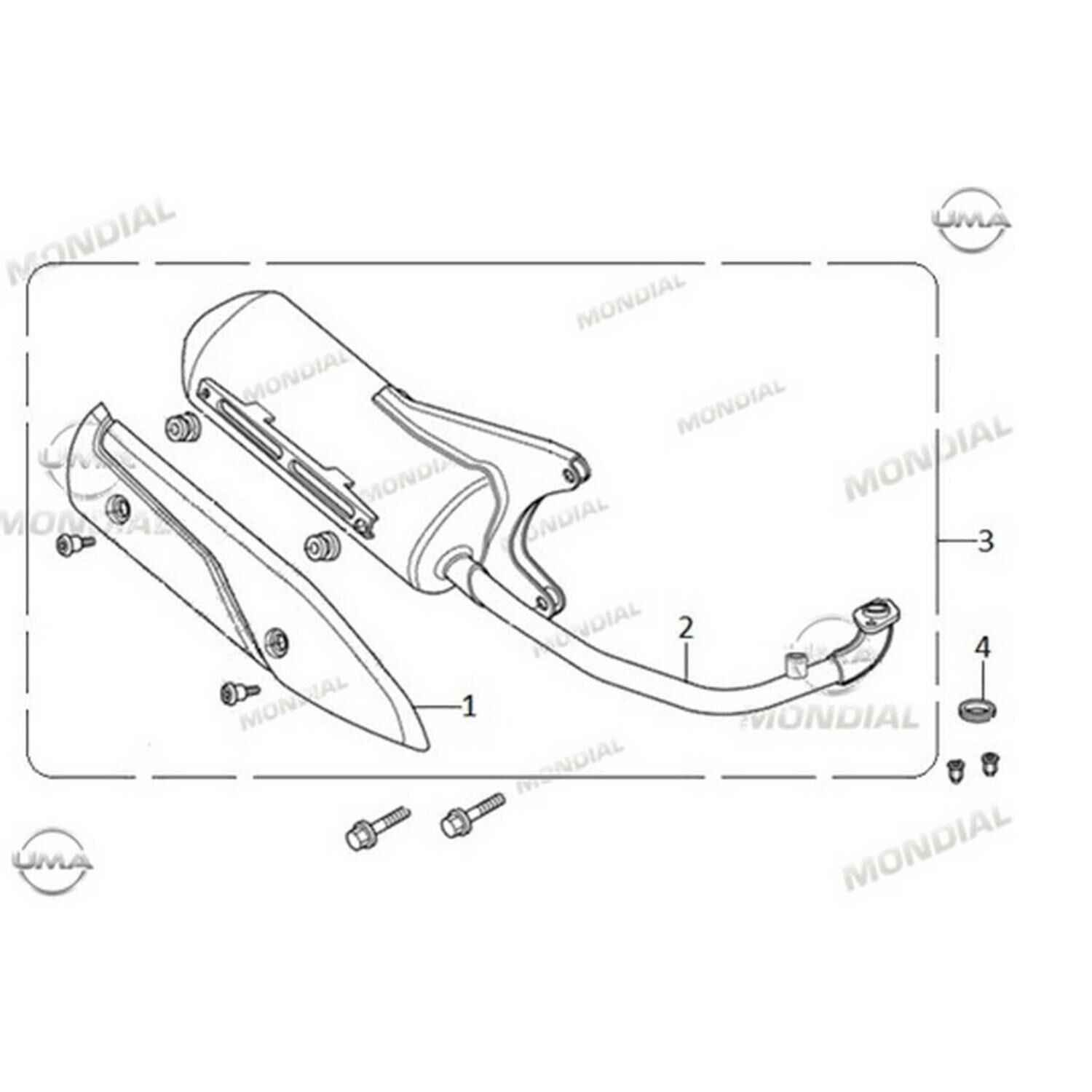 Mondial Speedy 110 Egzoz Siyah Komple Orj *
