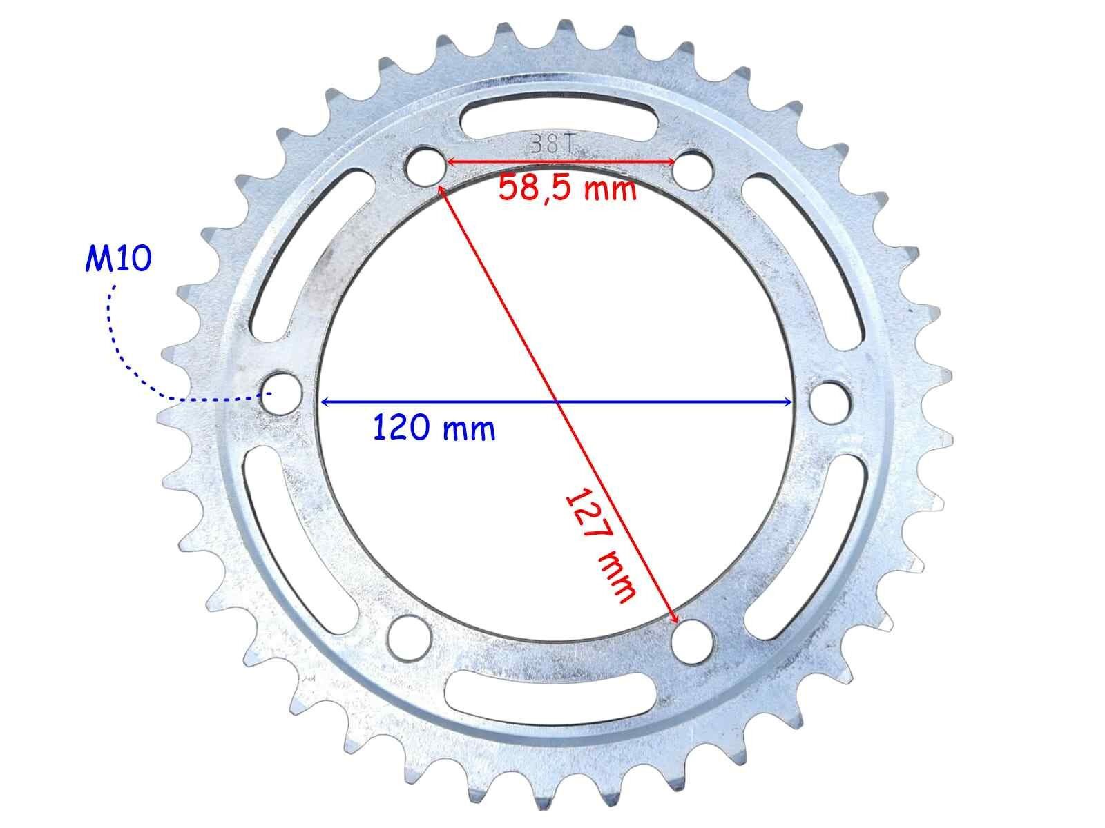 Rks R250 Arka Dişli 520-38T İç 120 Mm 6 Delikli Geniş Göbekli Öm