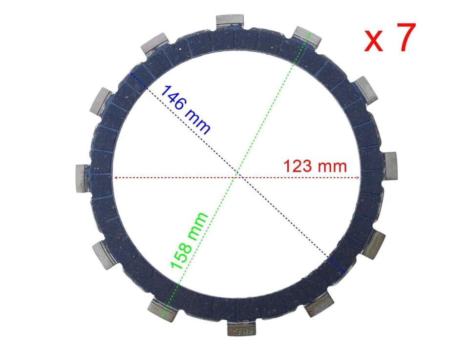 Cf Moto Nk400-650 Debriyaj Balatası 7 Li 12T 123-146-158 Mm A Kalite