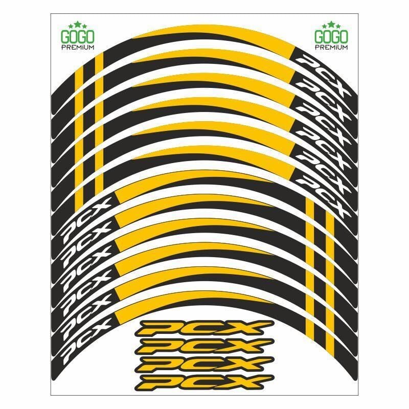 Honda Sarı I Reflektör Baskı Pcx Uyumlu 1 Set Jant Şeridi