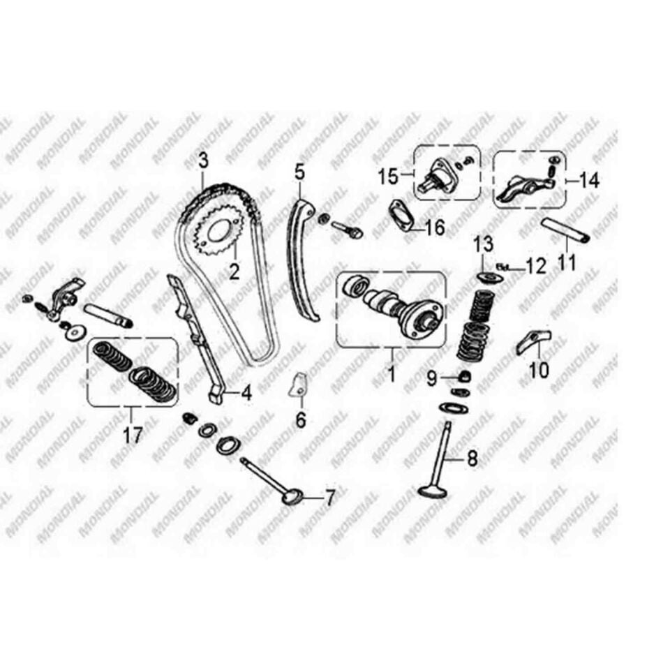 Mondial 150 Sentor Eksantrik Zinciri Gergi Çubuğu Üst Orj