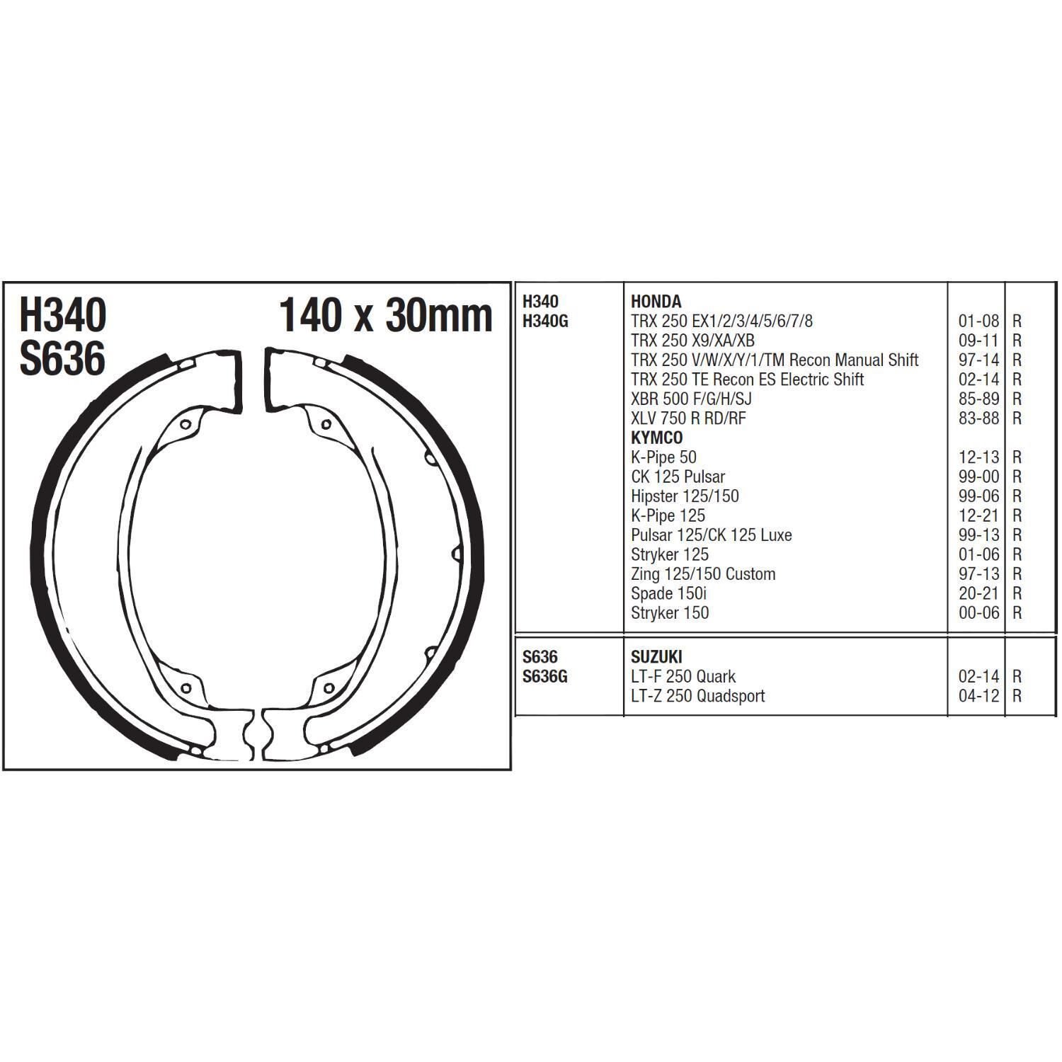 Fren Balatası Kampana İç 140 Mm Kalınlık 30