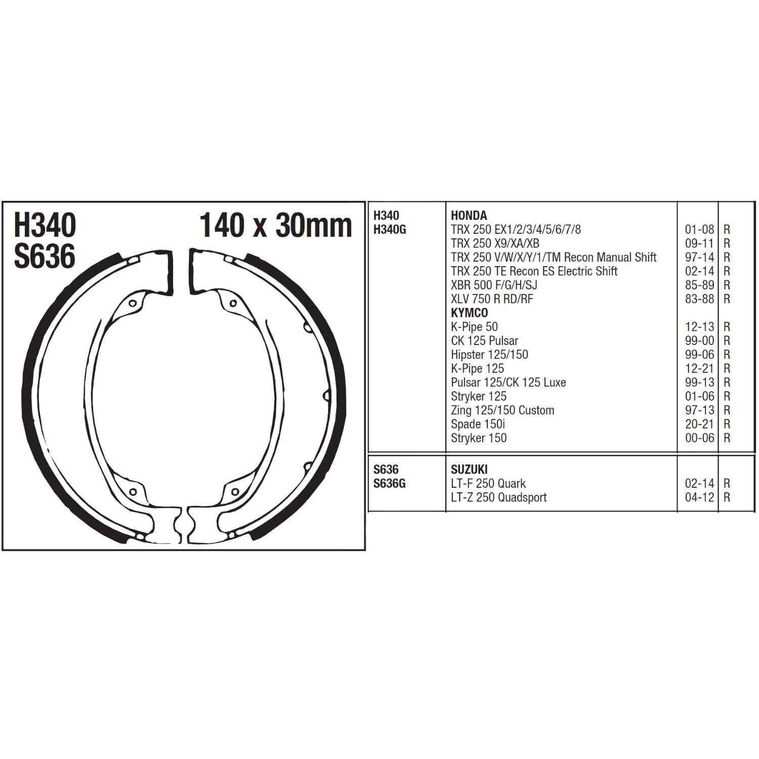 Fren Balatası Kampana İç 140 Mm Kalınlık 30