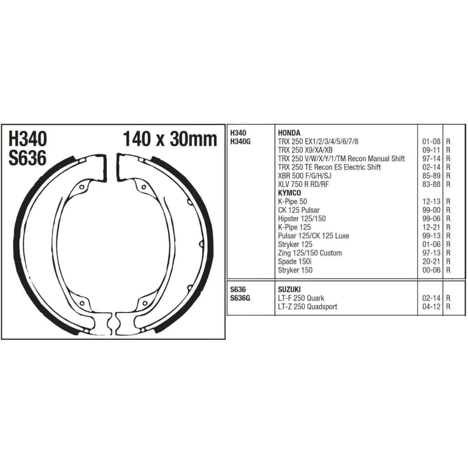 Fren Balatası Kampana İç 140 Mm Kalınlık 30