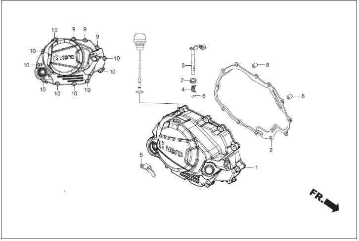 Hero X Pulse 200 4V (Xp E5) Motor Govde Sag Kapak Gri Orj ResimNo:1