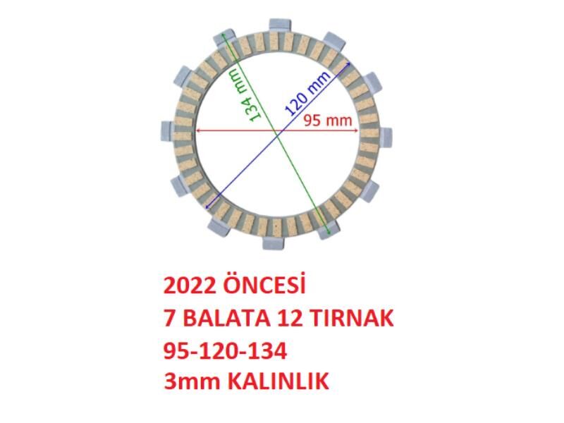 Cf Moto Debriyaj Balatası 7 Li 12 Tırnak (2022 Öncesi) 250Nk/250Sr 95-120-134