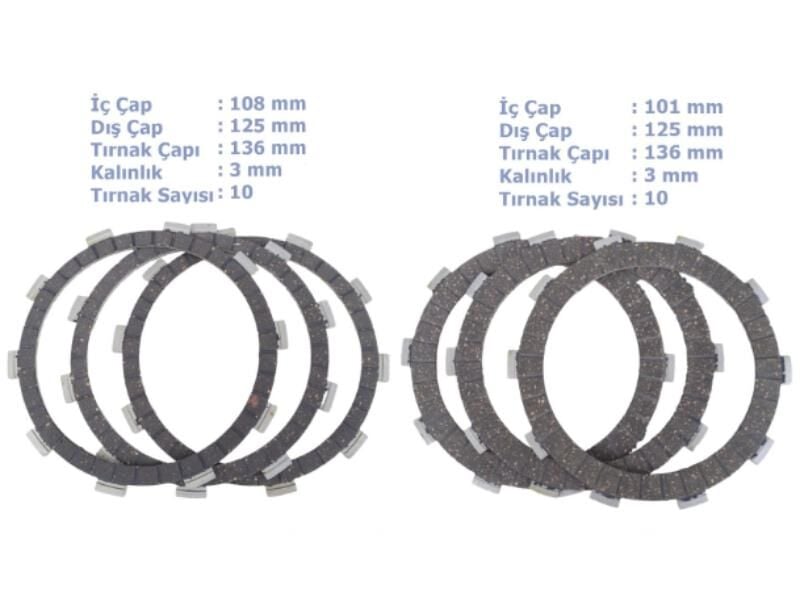 Cf Moto Debriyaj Balatası 3 Kalın 3 İnce 10 Tırnak 450Sr/250Sr