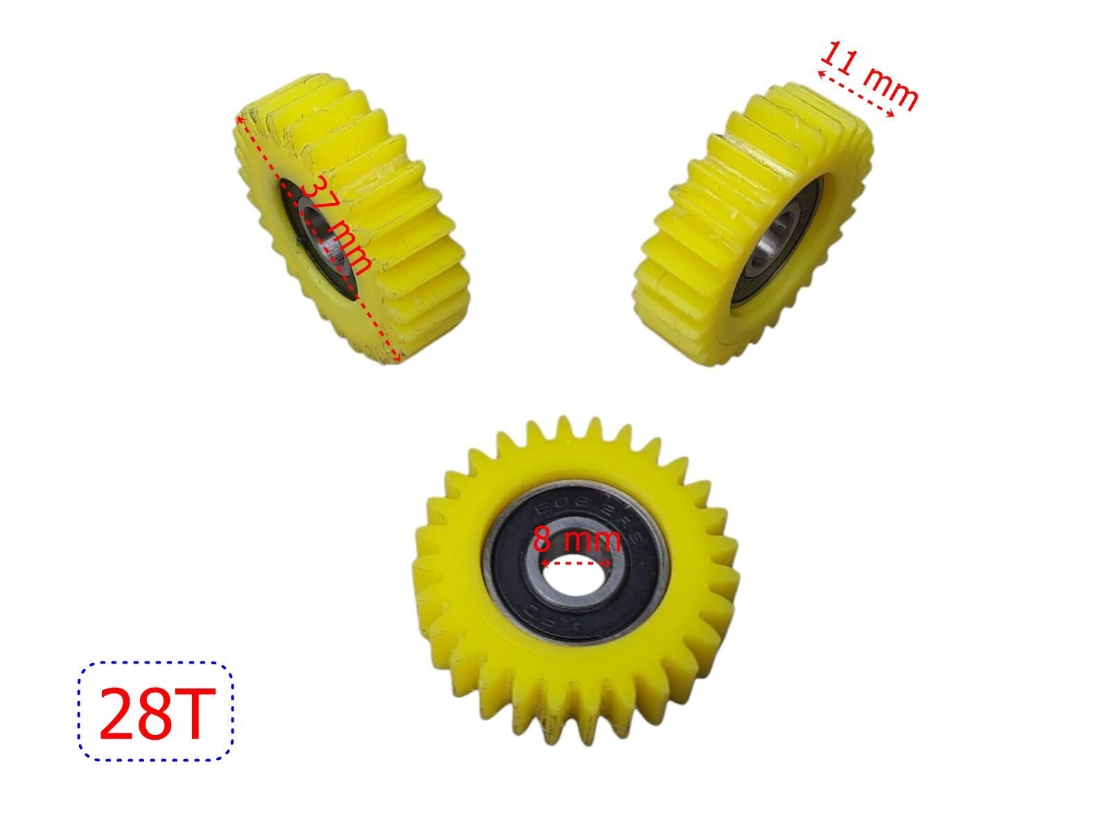 E-Bis Pedal Destekli Plastik Dişli Rulmanlı 3 Lü Set 28T Öm