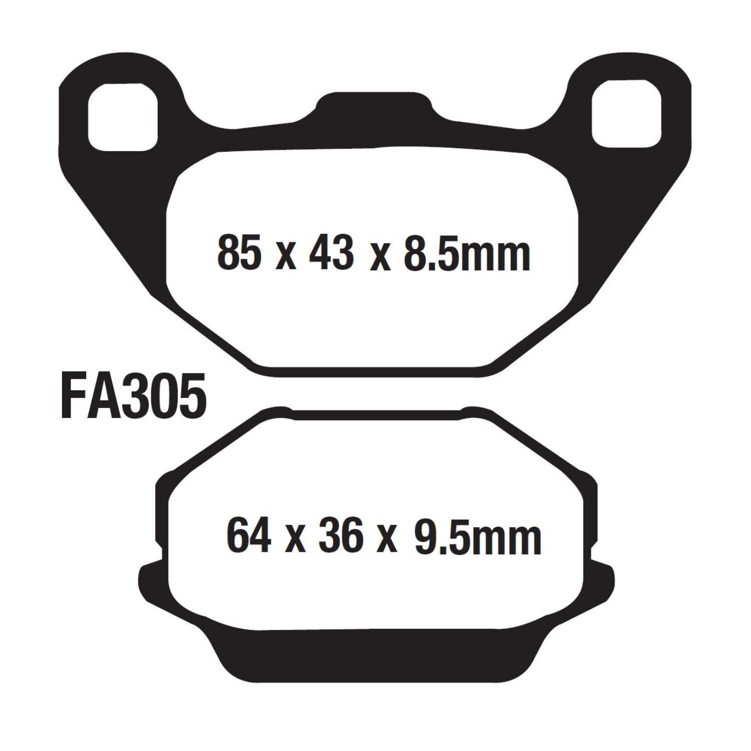 Sym Arka Fren Disk Balatası Fa305 Joyride 125-200 (01-07) - Hd Ön (04-07)
