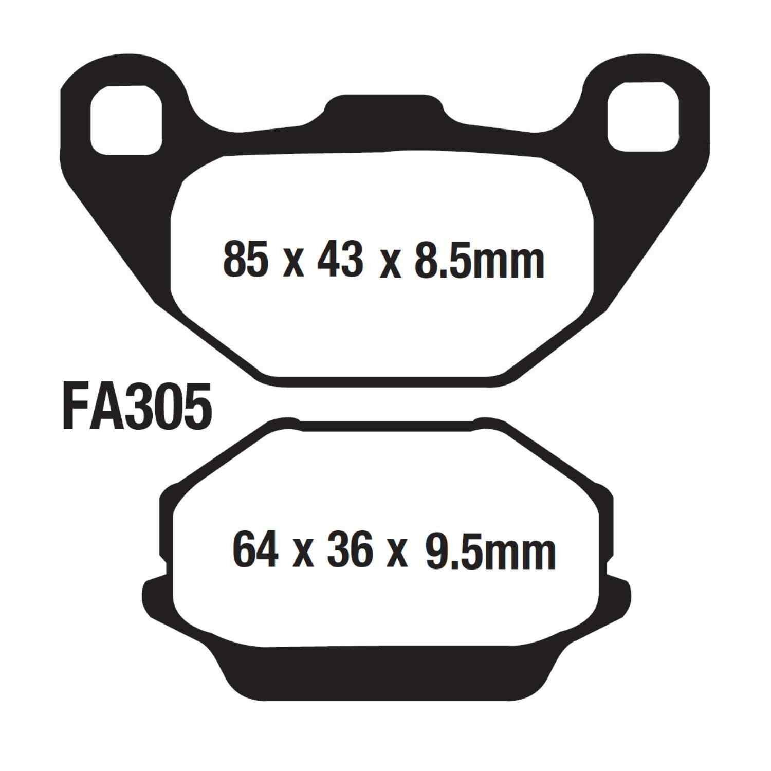 Sym Arka Fren Disk Balatası Fa305 Joyride 125-200 (01-07) - Hd Ön (04-07)