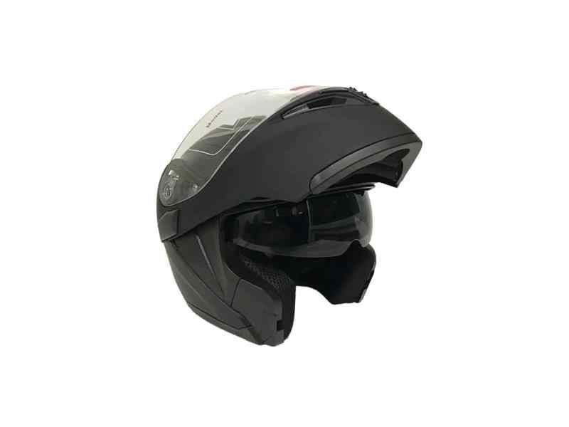 Jk-20 Jk902 Çene Pedli Güneş Vizörlü Çeneden Açılır Kask [Mat Black] M Beden