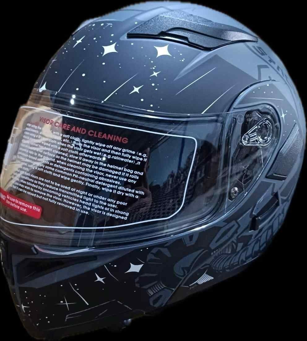Jk-20 Jk902 Çene Pedli Güneş Vizörlü Çeneden Açılır Kask [H-2 Grey ] L Beden