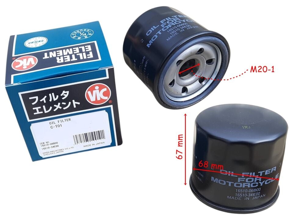 Rks R250 Yağ Filtresi Hf138 Japon Vic (C-T01) 68-67 Mm M20-1