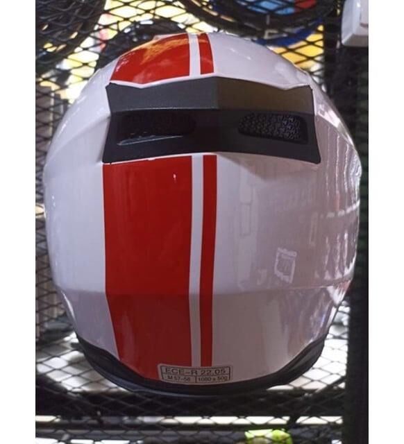 Jk-20 Jıekaı Yarım Güneş Gözlüklü Kask [White/X2 Red]512 Desen M Beden