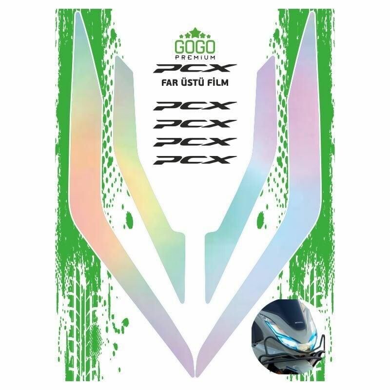 Honda Pcx 2021 - 2024 Uyumlu Far Üstü Film Hologram