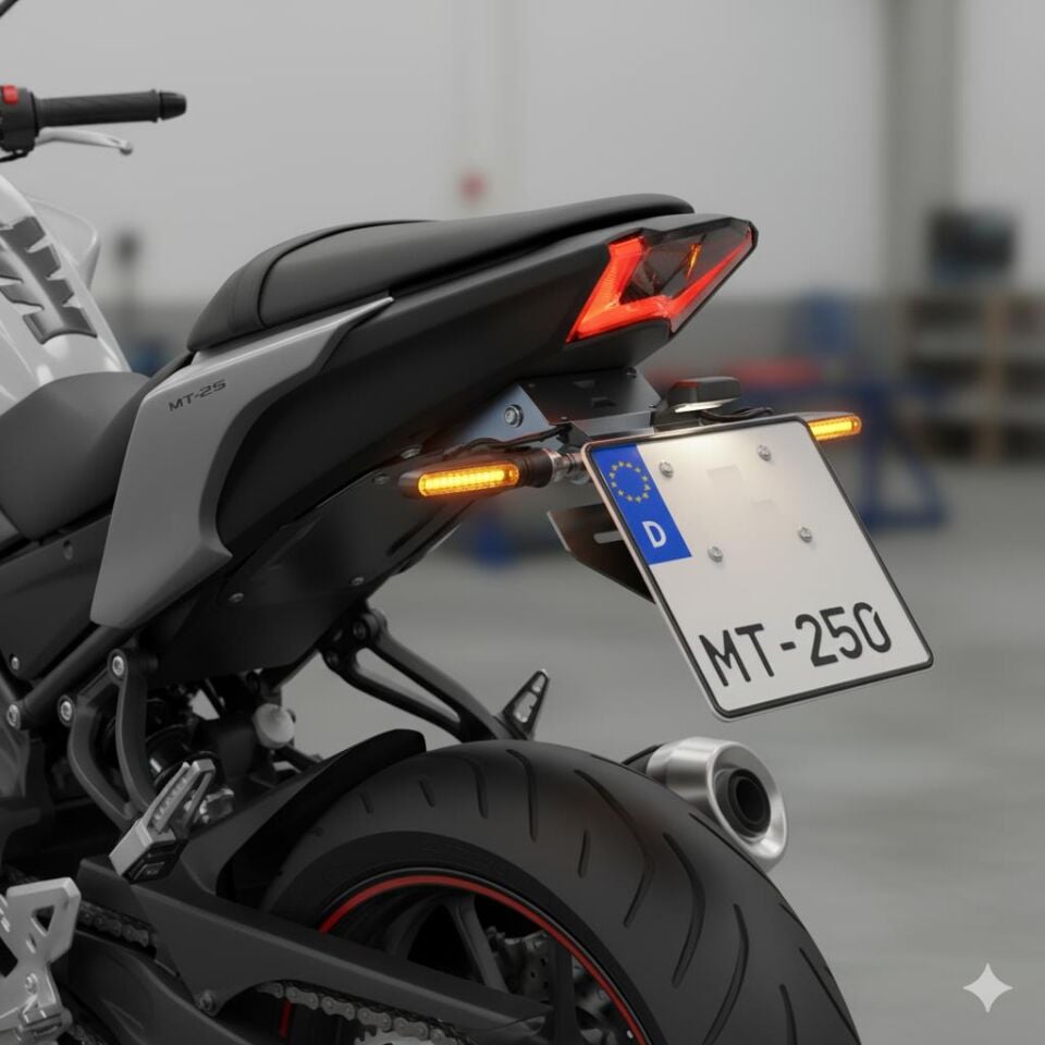 Yamaha Mt-25 Uyumlu Katlanır Plakalık Takımı (Kayar Led Sinyalli)