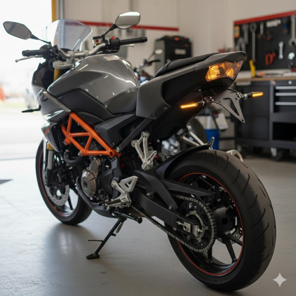 Cf Moto Nk250  Uyumlu Katlanır Plakalık Takımı (Kayar Led Sinyalli)