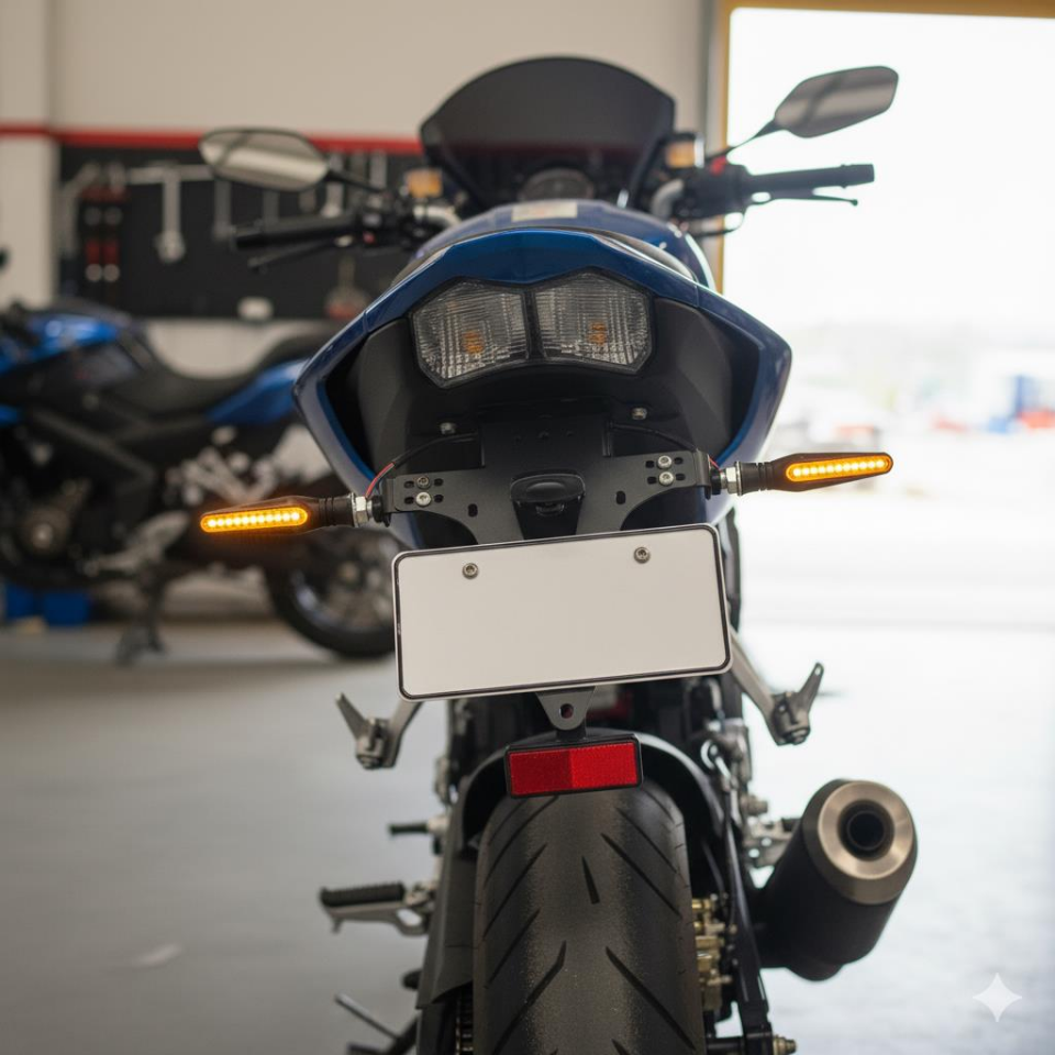 Bajaj Pulsar Ns200  Uyumlu Katlanır Plakalık Takımı (Kayar Led Sinyalli)