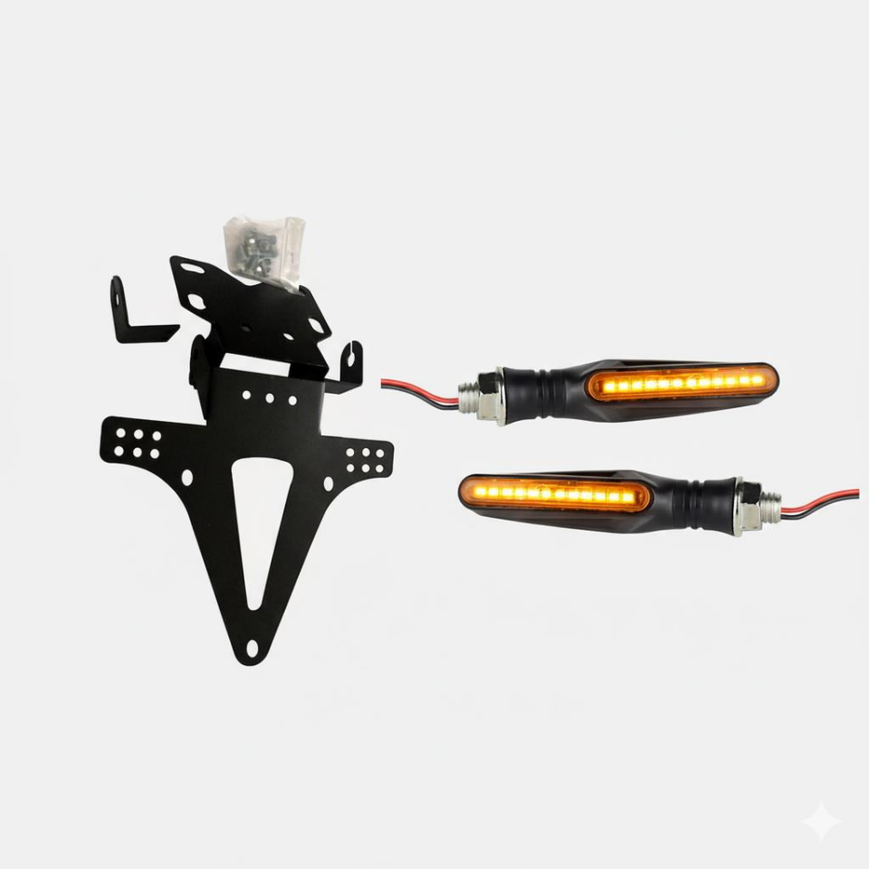 Bajaj Pulsar Ns200  Uyumlu Katlanır Plakalık Takımı (Kayar Led Sinyalli)