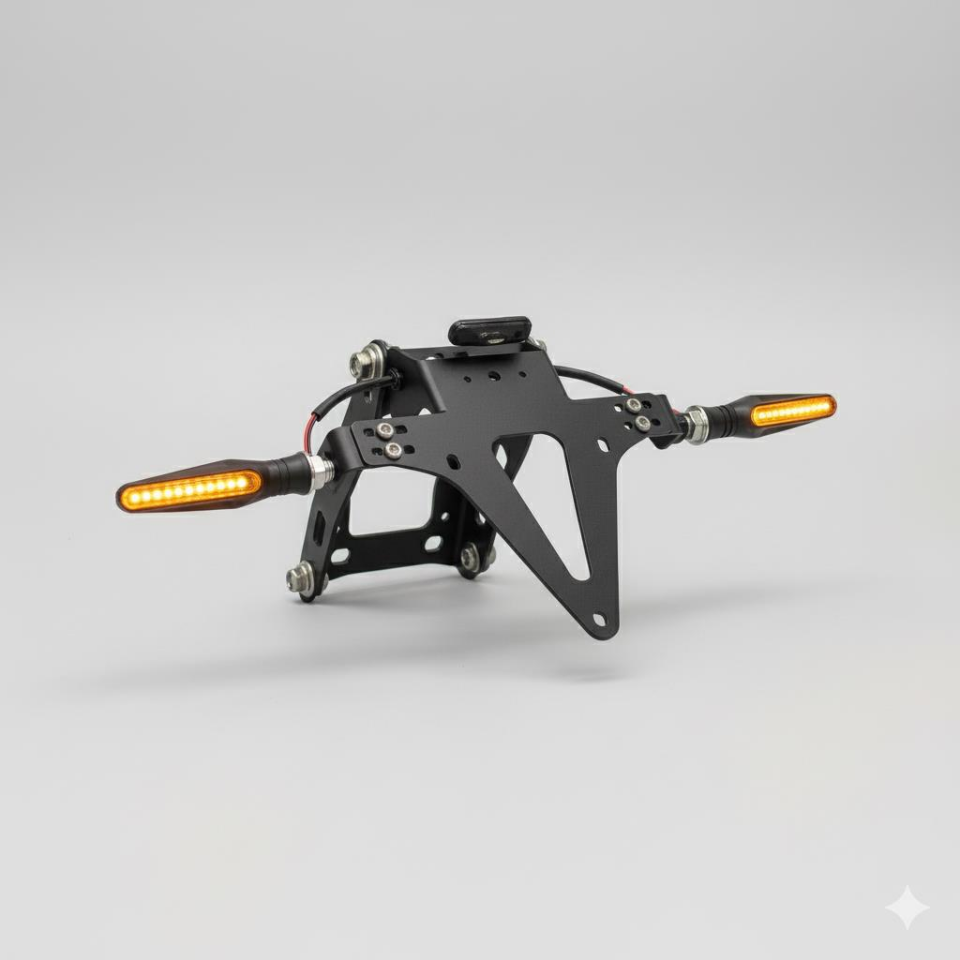 Bajaj Pulsar Ns200  Uyumlu Katlanır Plakalık Takımı (Kayar Led Sinyalli)