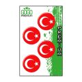 Türk Bayrağı 2 (3X3 Cm) Dörtlü Damla Etiket