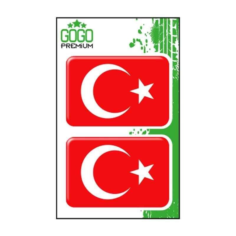 Türk Bayrağı 3 (4X6 Cm) İkili Damla Etiket