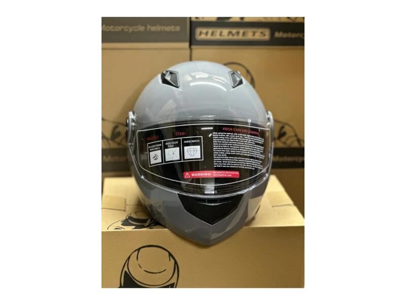 Jk-20 Jk115 Çeneli Motosiklet Kaskı Güneş Gözlüklü [Cemet Grey] Desen L Beden